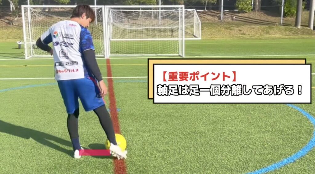 シュートのポイント_軸足の位置
